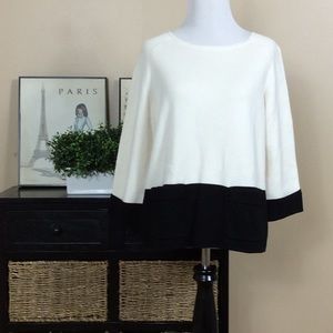 Ann Taylor black and white sweater